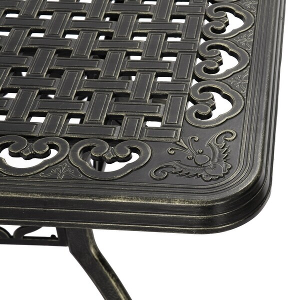 59'' Elegant Hollow Cast Aluminum Square TableAntique Bronze