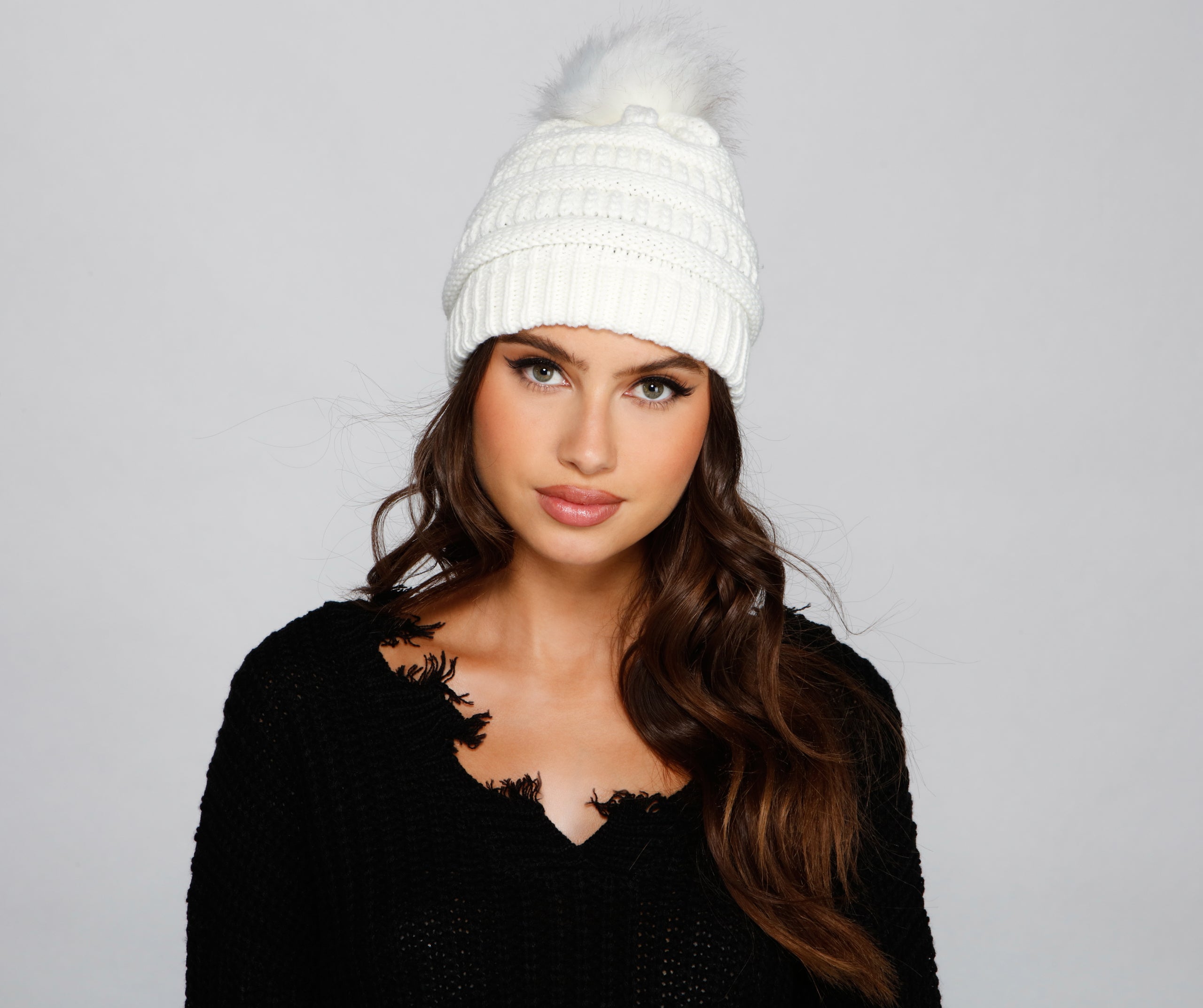 Chilly Days Knit Pom Pom Beanie