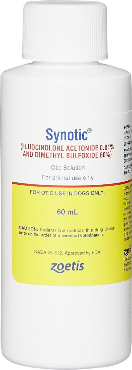 Synotic (fluocinolone acetonide 0.01% and dimethyl sulfoxide 60%) Otic Solution for Dogs