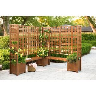 Evergreen Large 72 in. Outdoor Eucalyptus Wood Privacy Trellis 8F00248