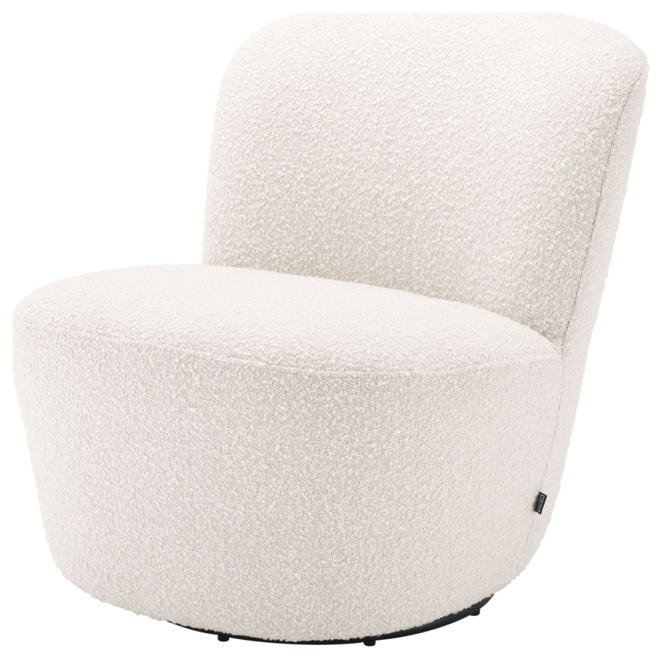 White Domed Back Swivel Chair  Eichholtz Doria   Transitional   Armchairs And Accent Chairs   by Oroa   Distinctive Furniture  Houzz