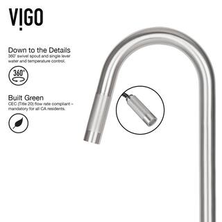 VIGO Gramercy Single Handle Pull-Down Spout Kitchen Faucet Set with Soap Dispenser in Stainless Steel VG02008STK5