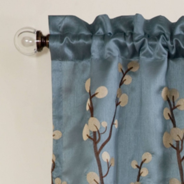 Cocoa Flower Window Valance Blue Lush D cor