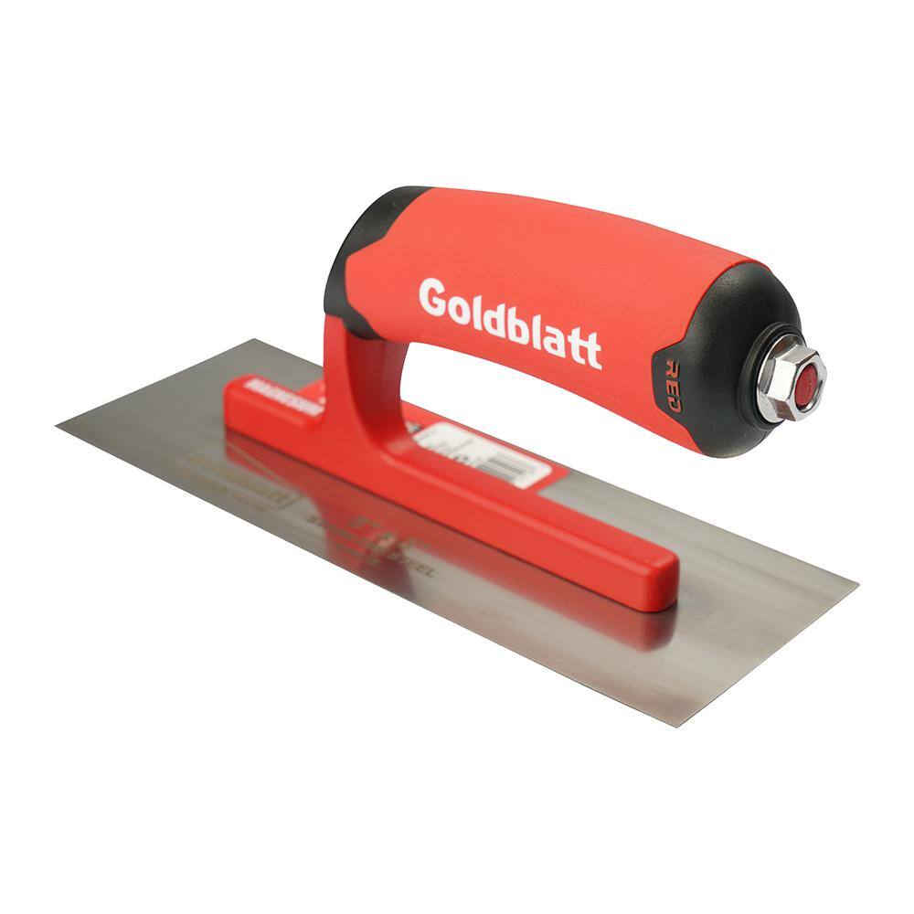 Goldblatt RED SINCE 1885 8 in. x 3 in. Pro Steel Mini Finishing Trowel G16118