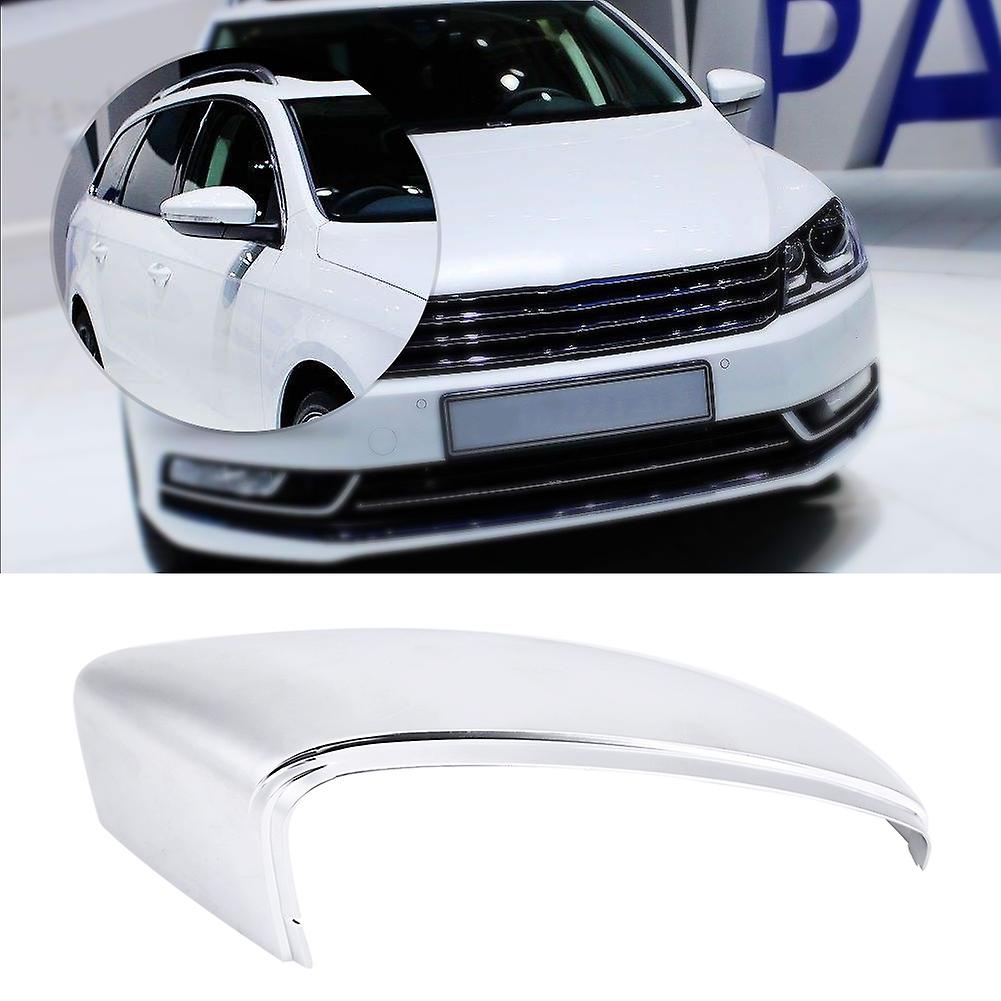 Pair Of Matte Chrome Rearview Mirror Cover Cap For  Passat B7 Cc Jetta Scirocco Beetle