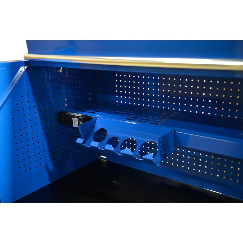 Extreme Tools RX Series 72 in. 0-Drawer Extreme Power Workstation Hutch in Blue RX722501HCBL