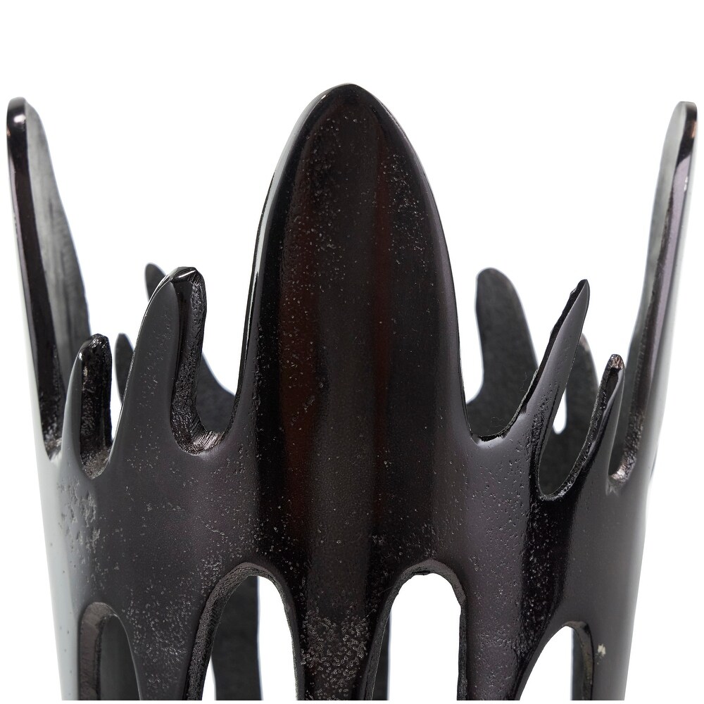 Silver  Gold or Black Aluminum Drip Vase with Melting Designed Body (Set of 2)