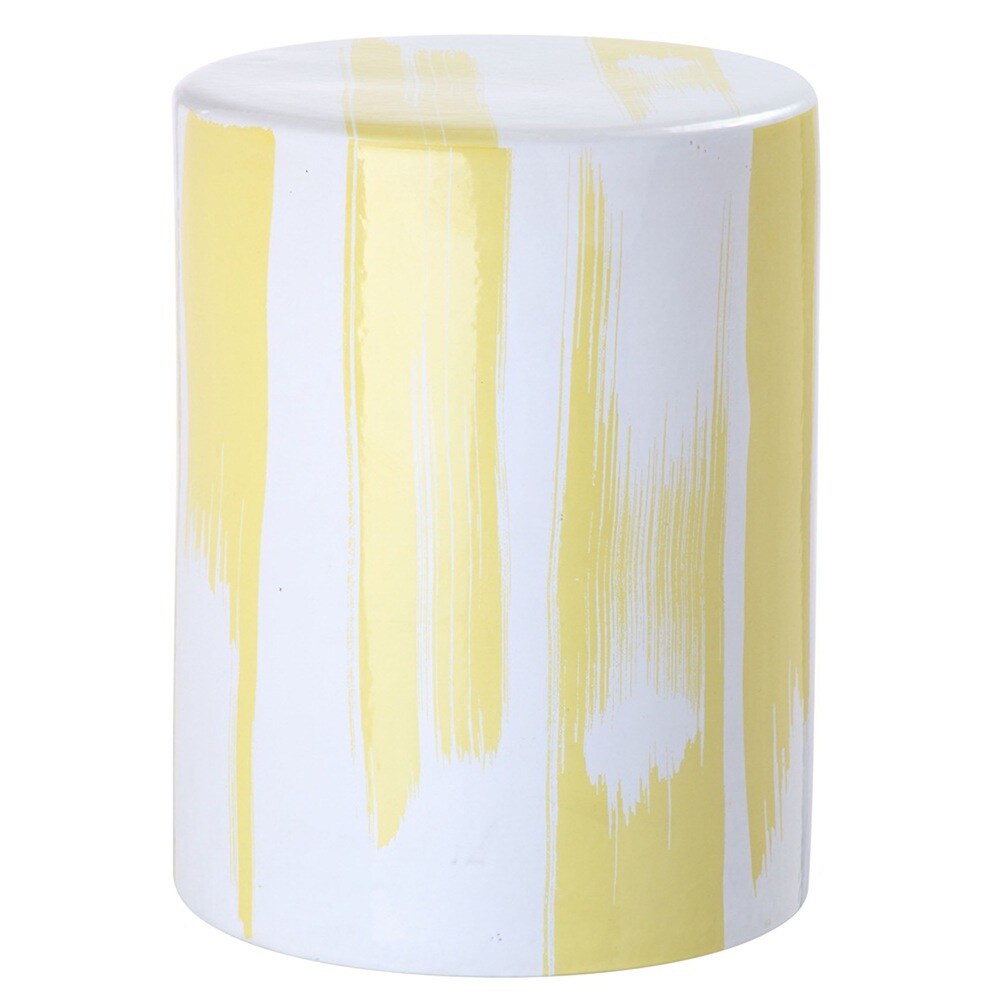 SAFAVIEH Talon Yellow Ceramic Decorative Garden Stool