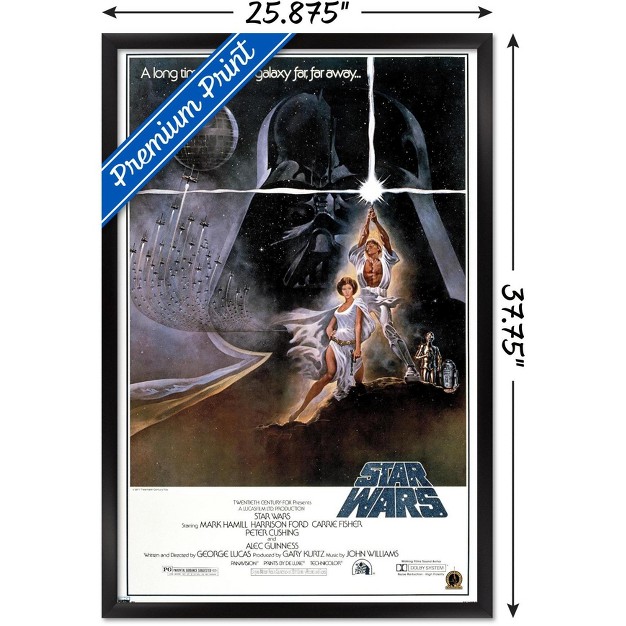 Trends International 24x36 Star Wars A New Hope Original One Sheet Framed Wall Poster Prints