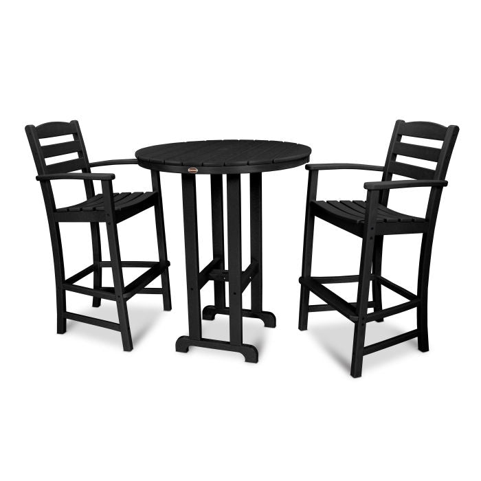 Polywood La Casa Café 3-Piece Round Farmhouse Bar Set PWS219