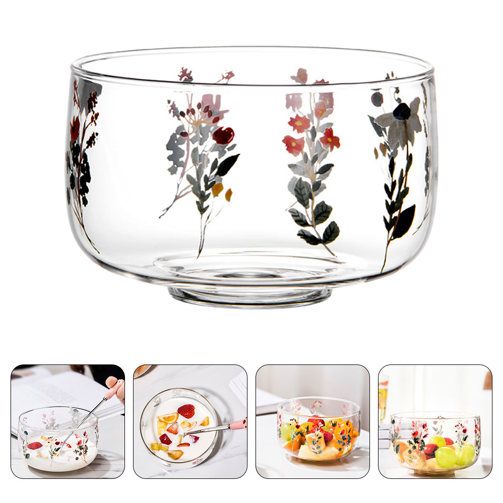 Glass Salad Bowl Glass Ramen Bowl Food Serving Bowl Decorative Vegetable Salad Bowl