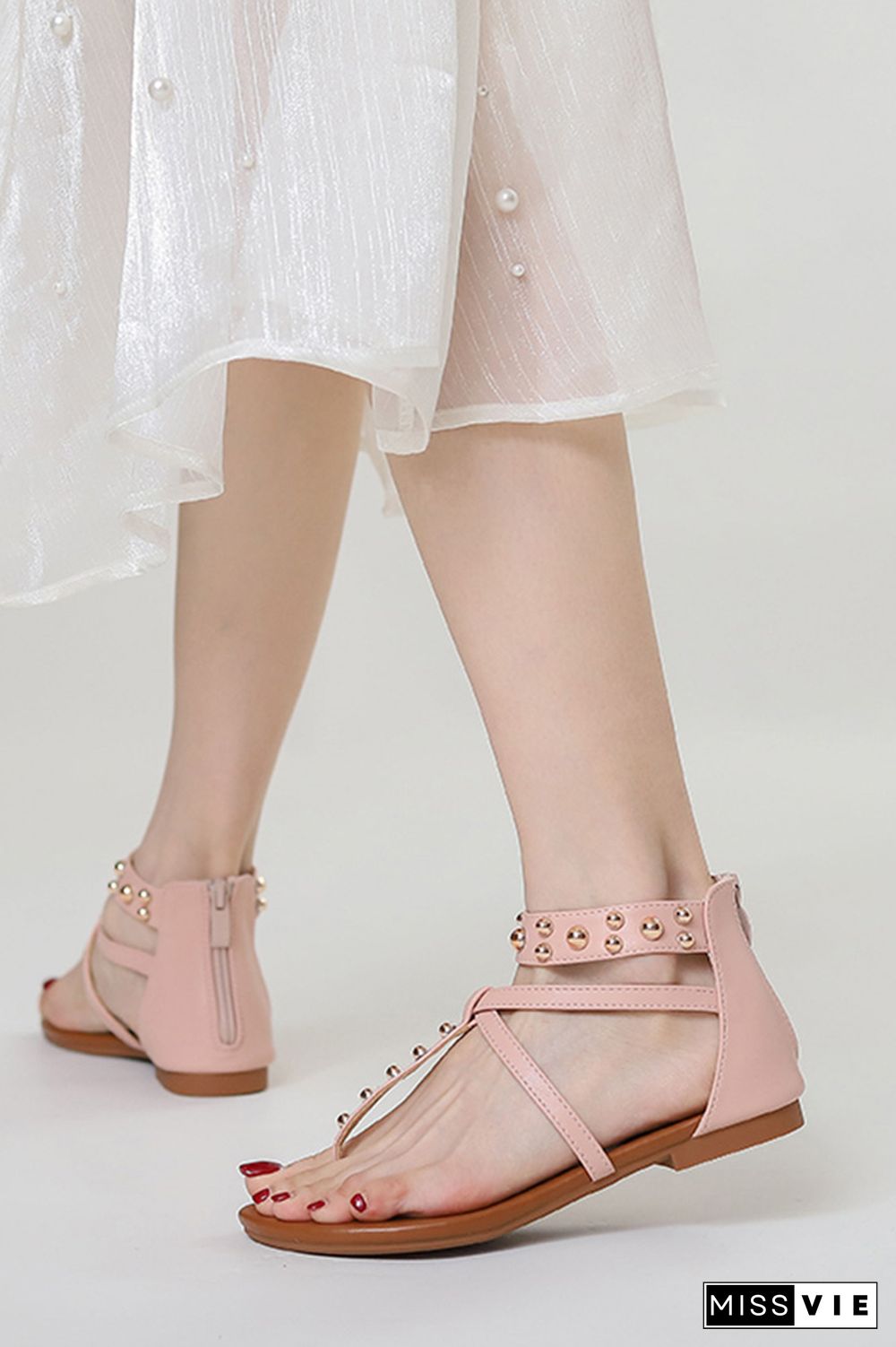 Crisscross Straps Flat Sandals