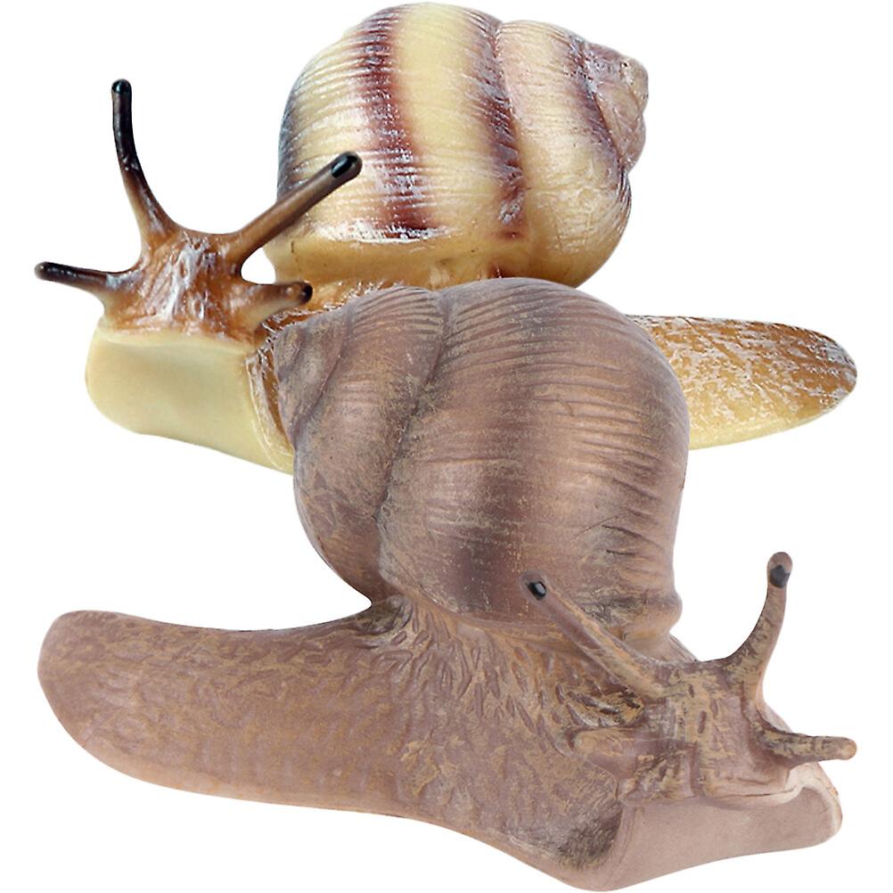 2pcs Simulation Snail Figurine Snail Figure Snail Toy Simulation Animal Educational Model