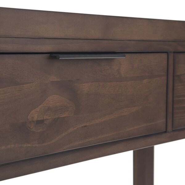 WYNDENHALL Fabian SOLID WOOD 60 inch Wide Contemporary Wide Console Table in Warm Walnut Brown - 60