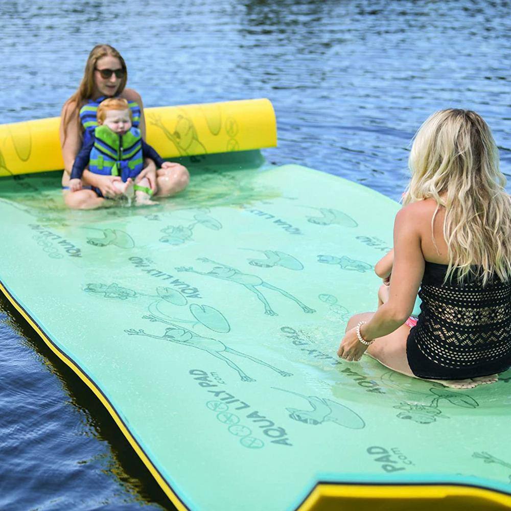 Aqua Lily Pad 20 ft. Bullfrog Water Playground Floating Foam Island Yellow BF20