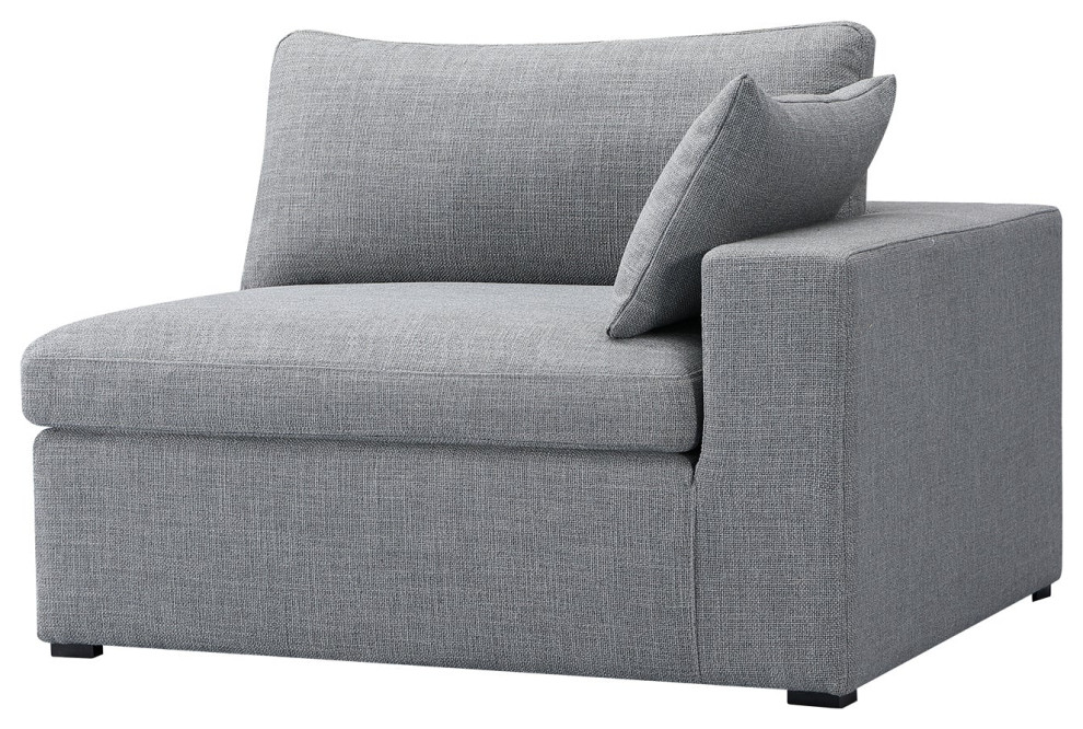 Ines Sofa  1 Seater Single Module With Left Arm Gray Fabric   Transitional   Armchairs And Accent Chairs   by G*FURN  Houzz