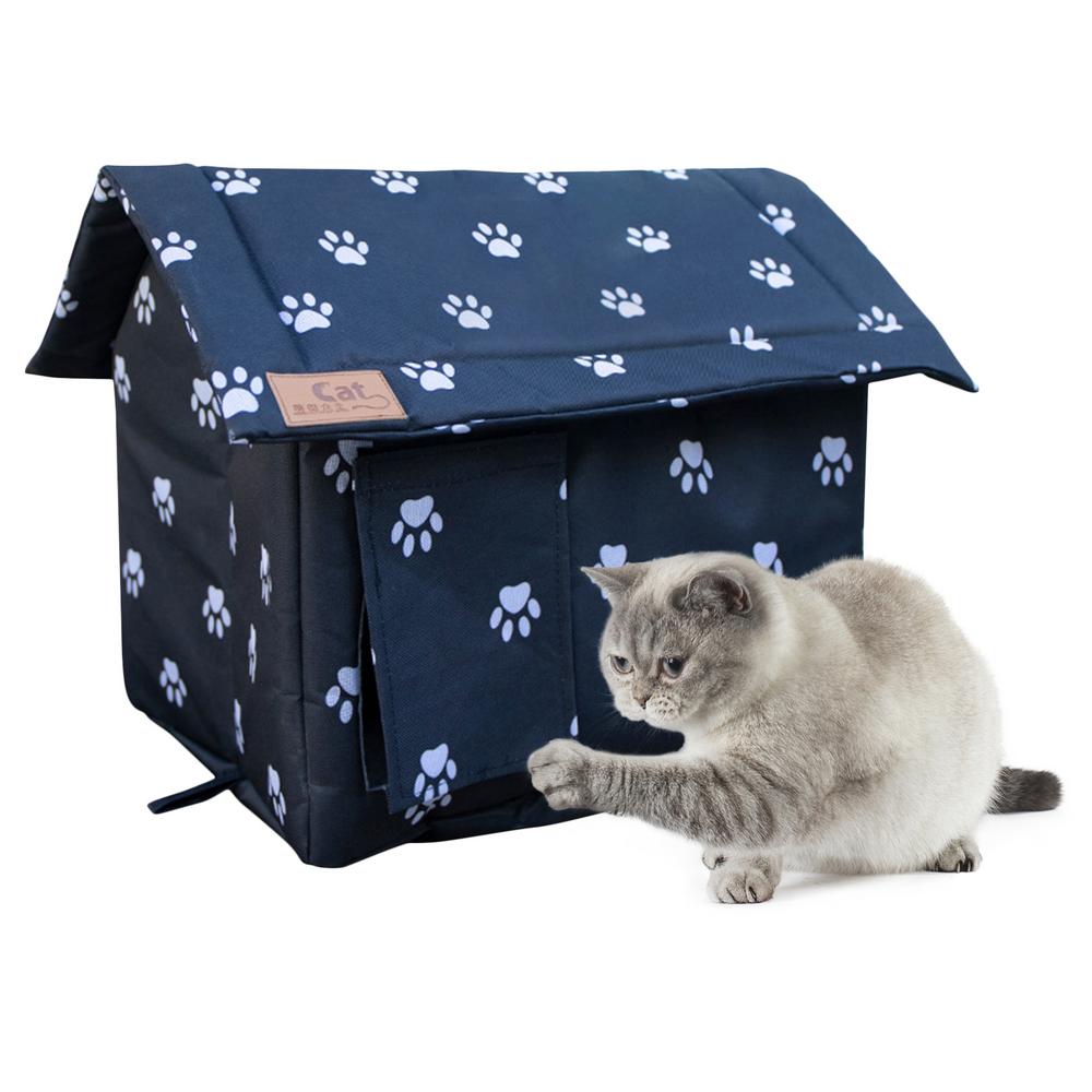 Outdoor Cat House for Winter Outside Feral Cat Shelter Weatherproof Cat Bed Dog House for Small Dogs Warm Pet House for Indoor Outdoor diplomatic