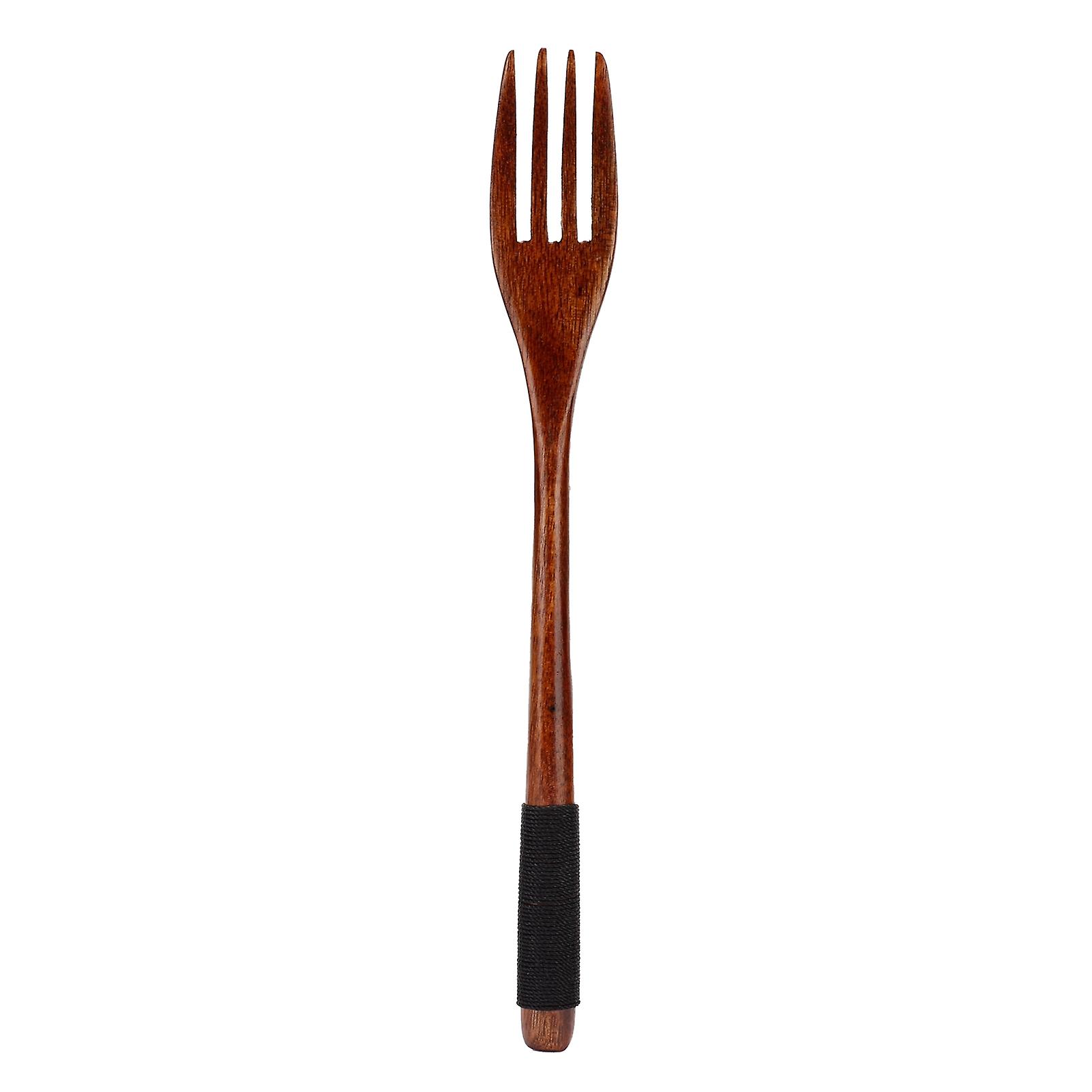 Japanese Wooden Fork Kitchen Tableware Cutlery for Barbecue Picnic Camping Parties