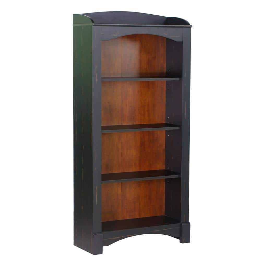 SAINT BIRCH Hawksbury 63.2 in. Antique Black 4-Shelf Standard Bookcase SBGM3001BKMB