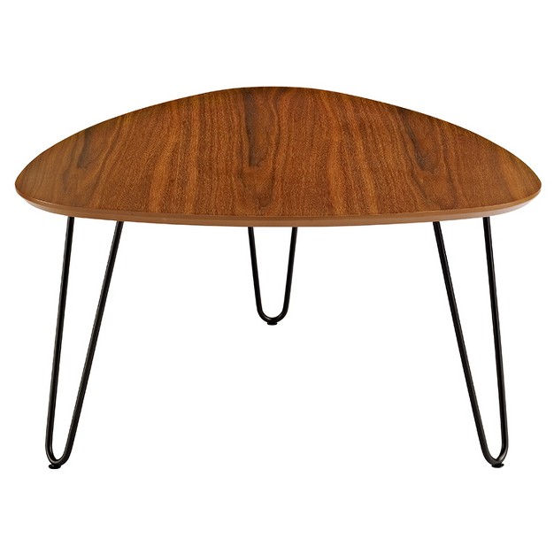 Gibby Hairpin Leg Wood Coffee Table Walnut Saracina Home