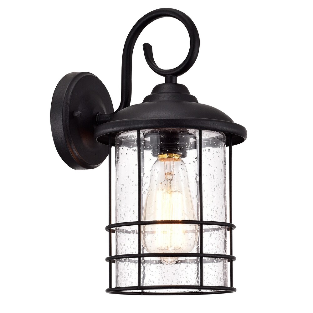 1 Light Black Outdoor Wall Mount Sconce