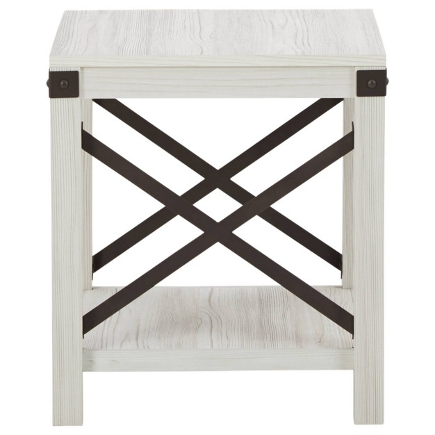 Bayflynn Square End Table White Signature Design By Ashley