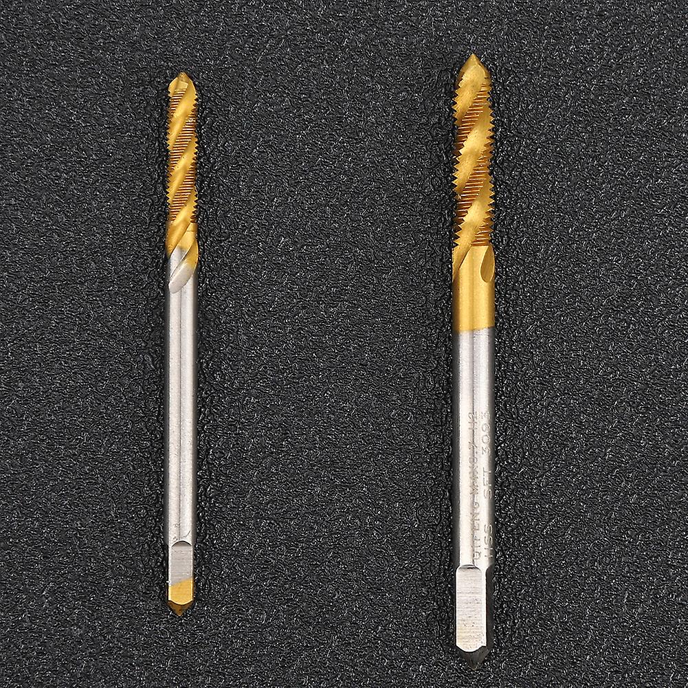 3sets Spiral Fluted Tap Hand Tool Hardware Accessory High Speed Steel M3 M4 Gold Silver