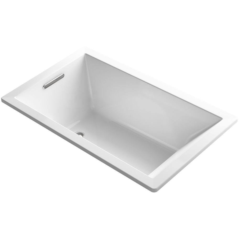 KOHLER Underscore 60 in. x 36 in. Rectangular Soaking Bathtub with Reversible Drain in White K-1848-0