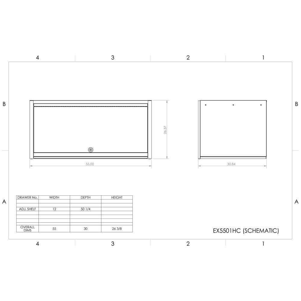 Extreme Tools RX Series 55 in. Blue Triple Bank Hutch with Gloss Black Handle and Trim RX552501HCBLBK