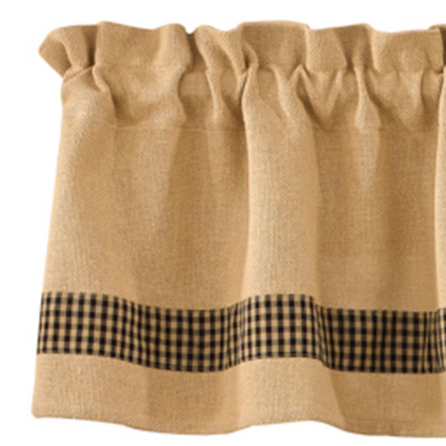 Burlap amp Check Valance Black