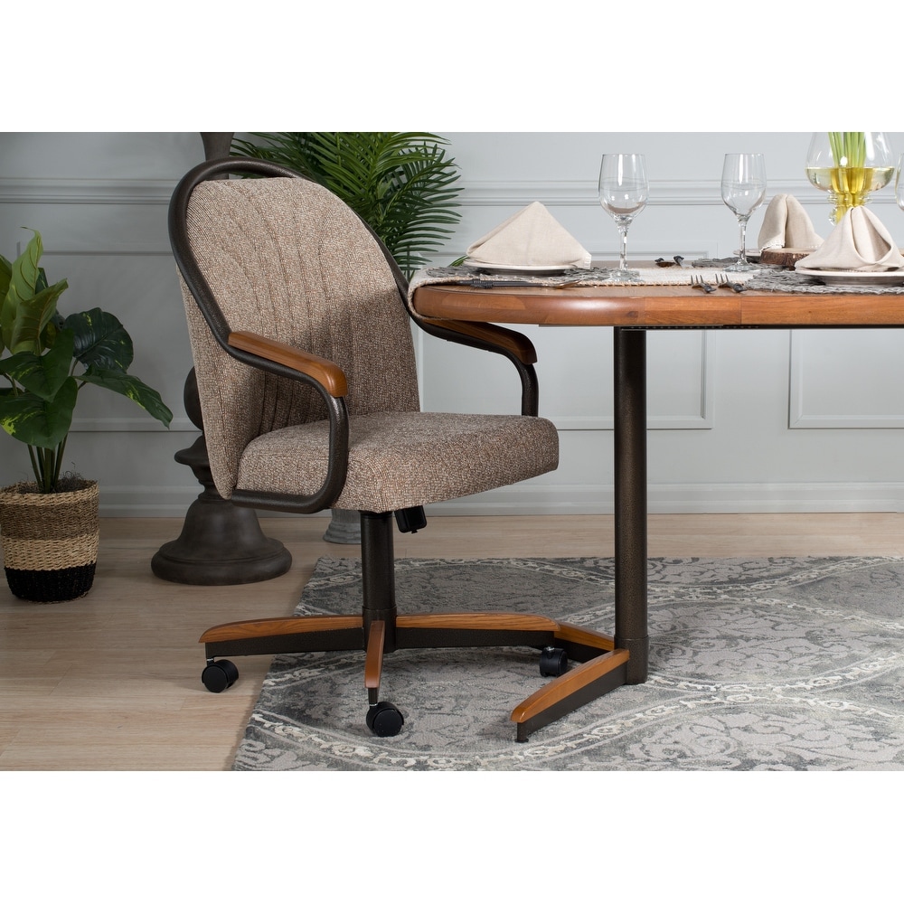 Casual Dining Barell Swivel and Tilt Rolling Dining Chair   38\