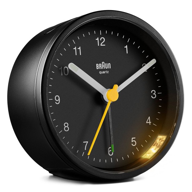 Braun Classic Analog Alarm Clock With Snooze And Light Black