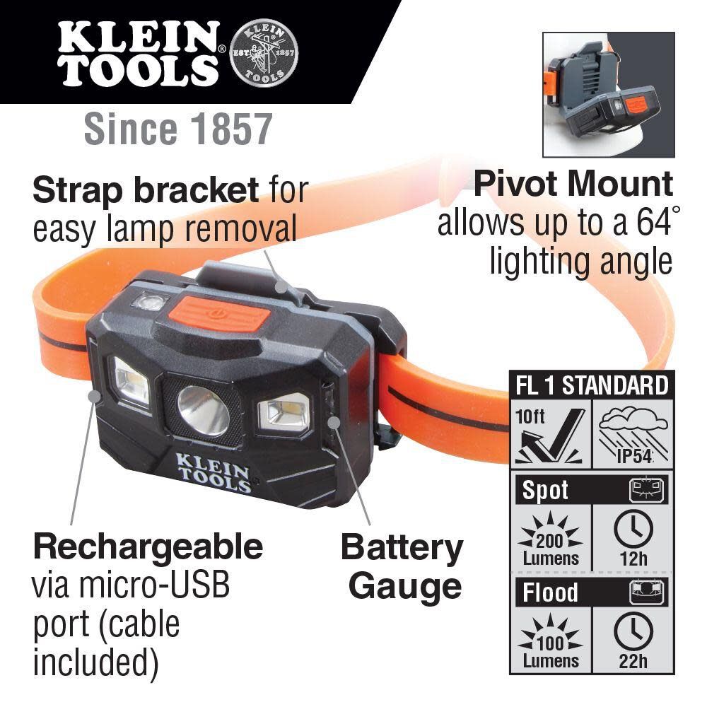 Klein Tools Rechargeable Auto-Off Headlamp 56034 from Klein Tools