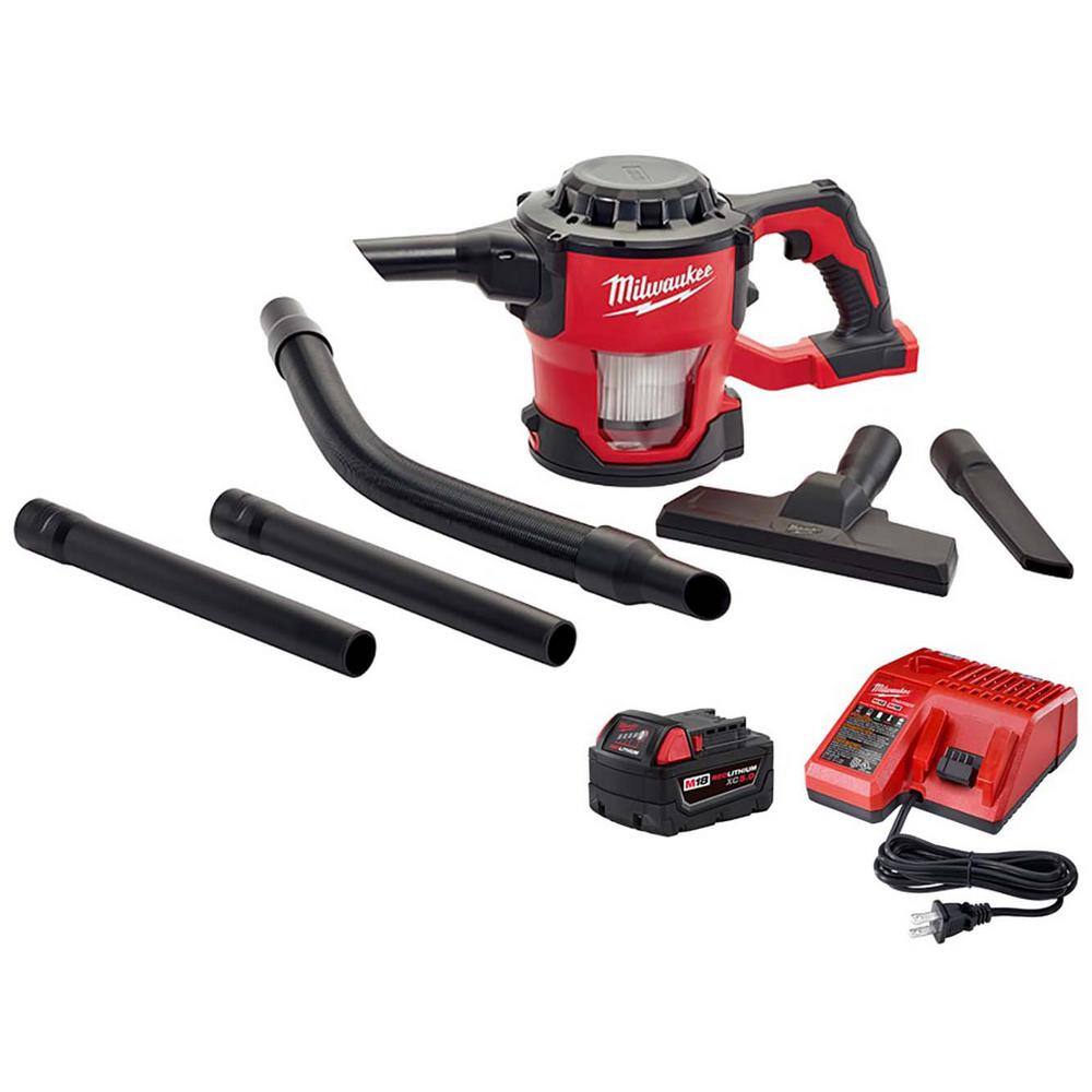 MW M18 18-Volt Lithium-Ion Cordless Compact Vacuum w (1) 5.0Ah Battery and Charger 0882-20-48-59-1850