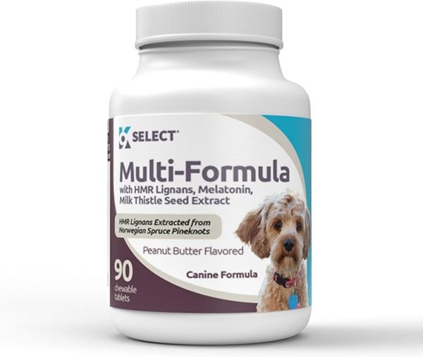 K9 Select HMR Multi-Formula Peanut Butter Formula Dog Hormone Supplement， 10 mg， 90 count