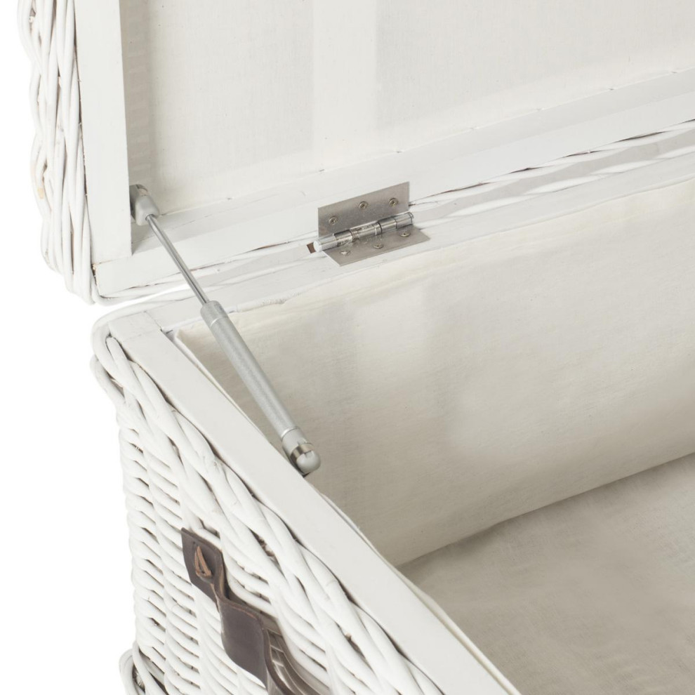 Beverly Rattan Coffee Table Trunk White   Tropical   Coffee Tables   by AED Luxury Home Decor  Houzz