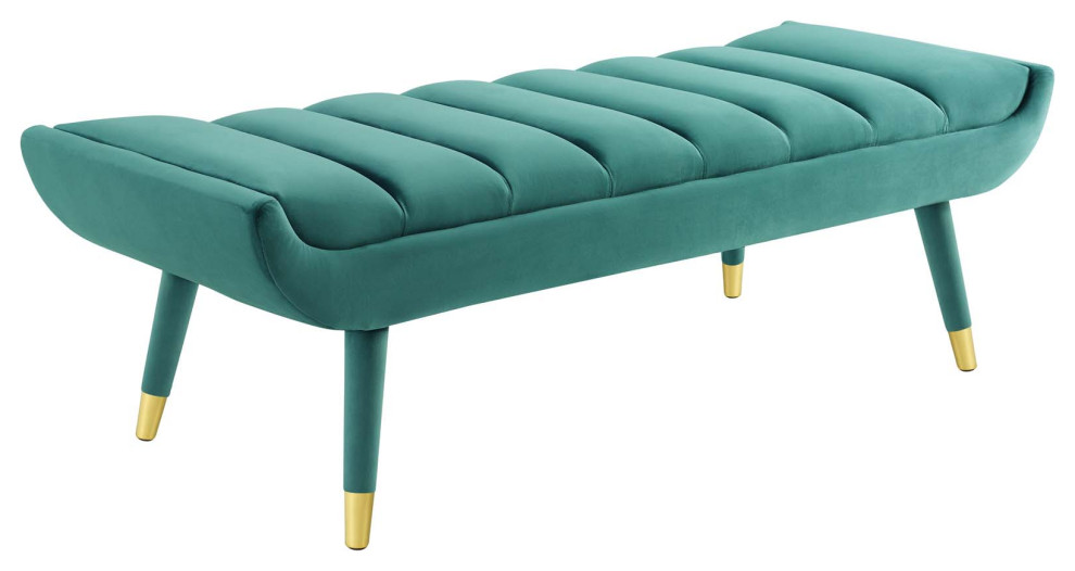 Guess Channel Tufted Performance Velvet Accent Bench   Midcentury   Upholstered Benches   by Modway  Houzz