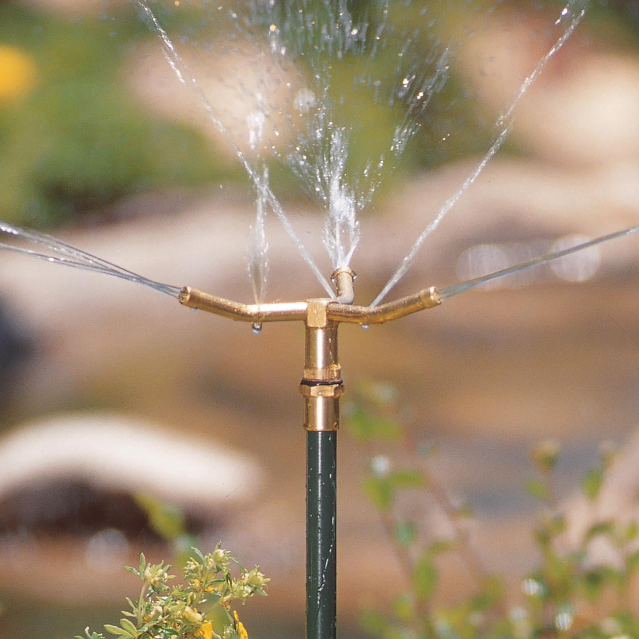 Orbit Irrigation 3-Arm Rotating Sprinkler on Telescoping Step Spike