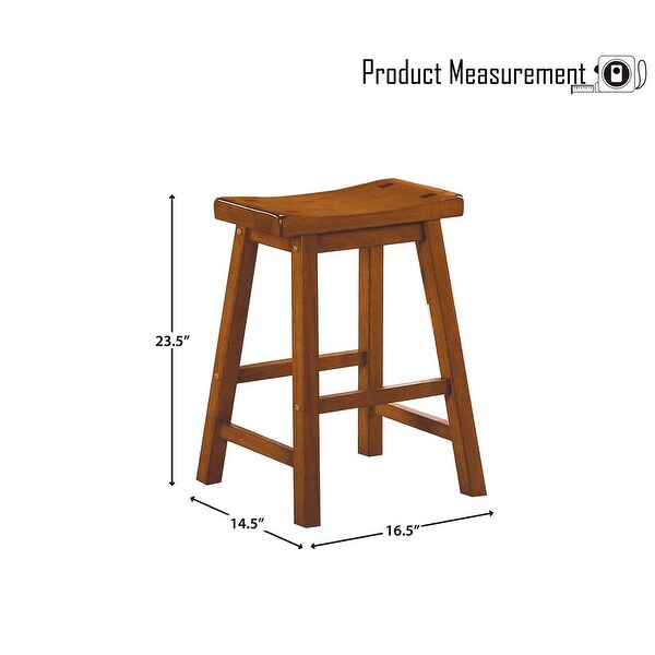 Gering Wood Saddle Seat Counter Height Barstool (Set of 2)， 24