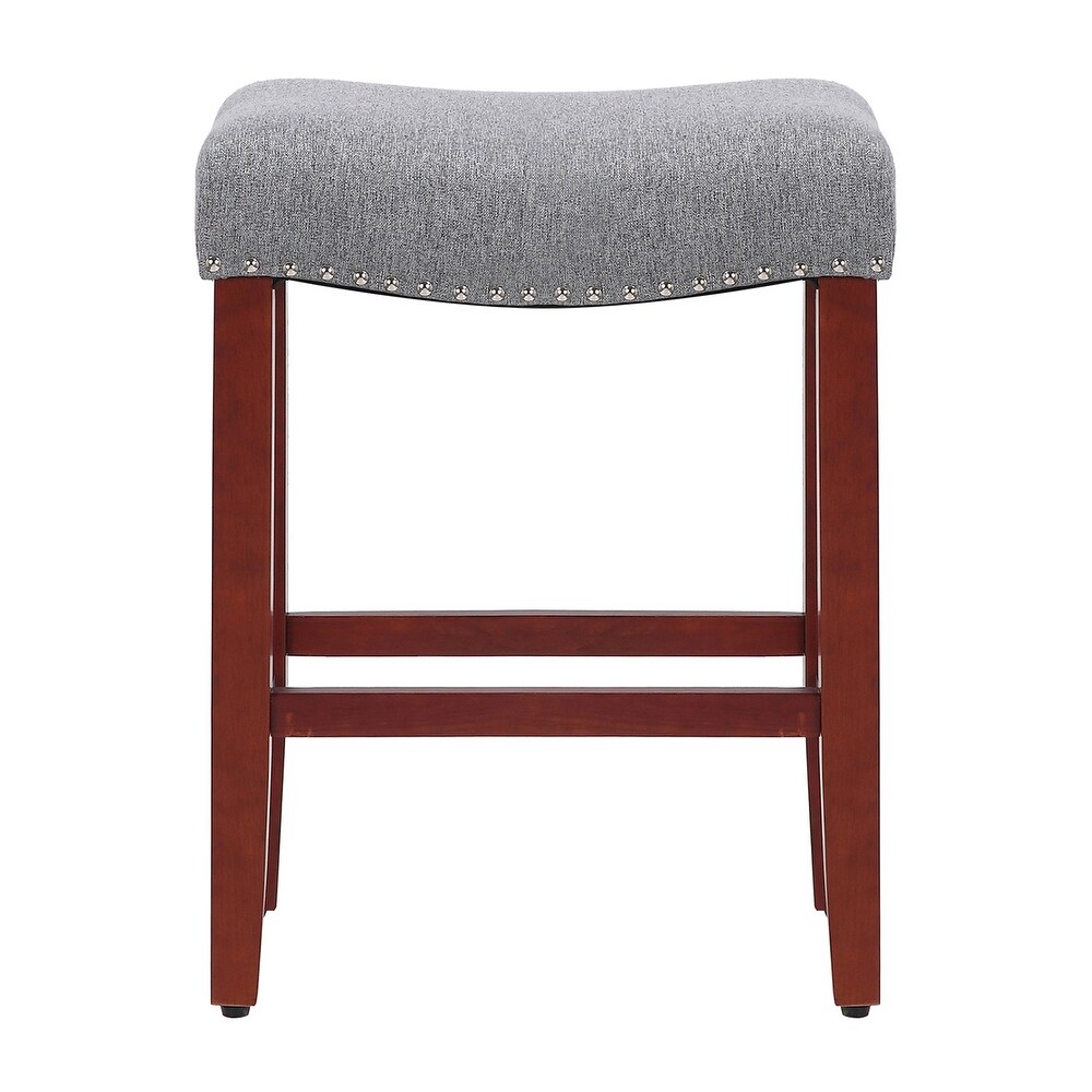 Nouvelle 24 inch Saddle Counter Stool (Set of 2)