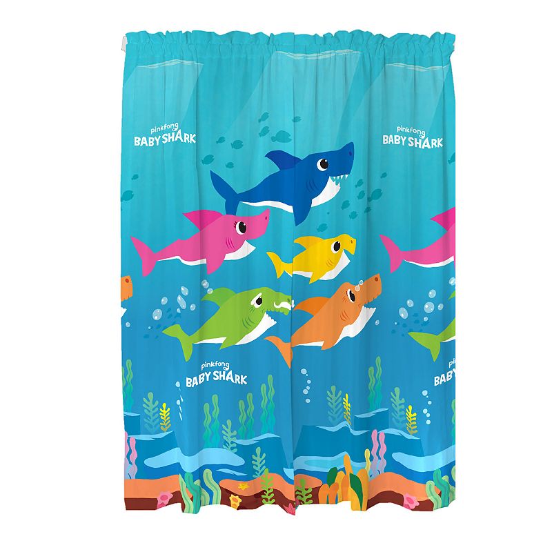 Baby Shark Cute Sharks 2-Pack Window Curtain Set