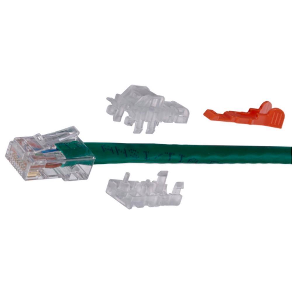 NTW net-Lock Lockable Cat5e RJ45 Snap-On Strain Relief Convertible Boots NL-SRNRT-CL5