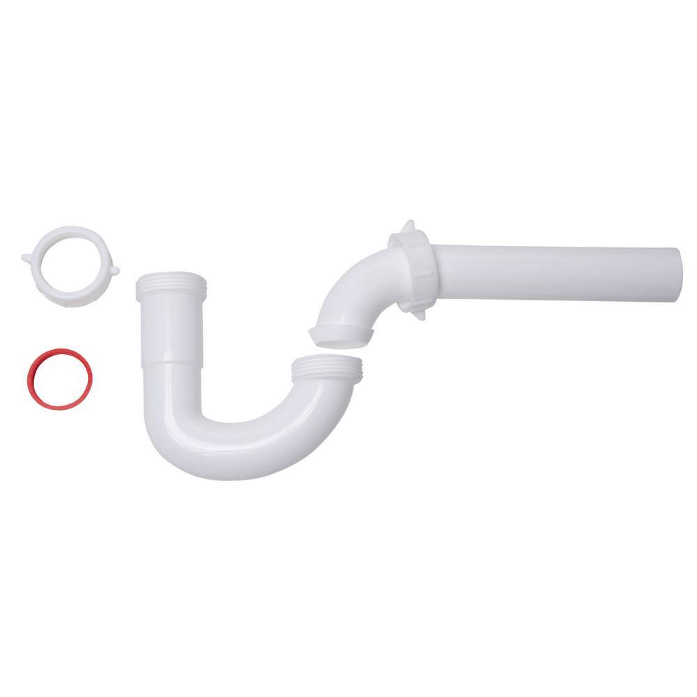 Oatey 1-14 in. White Plastic Sink Drain P- Trap HDC9700B