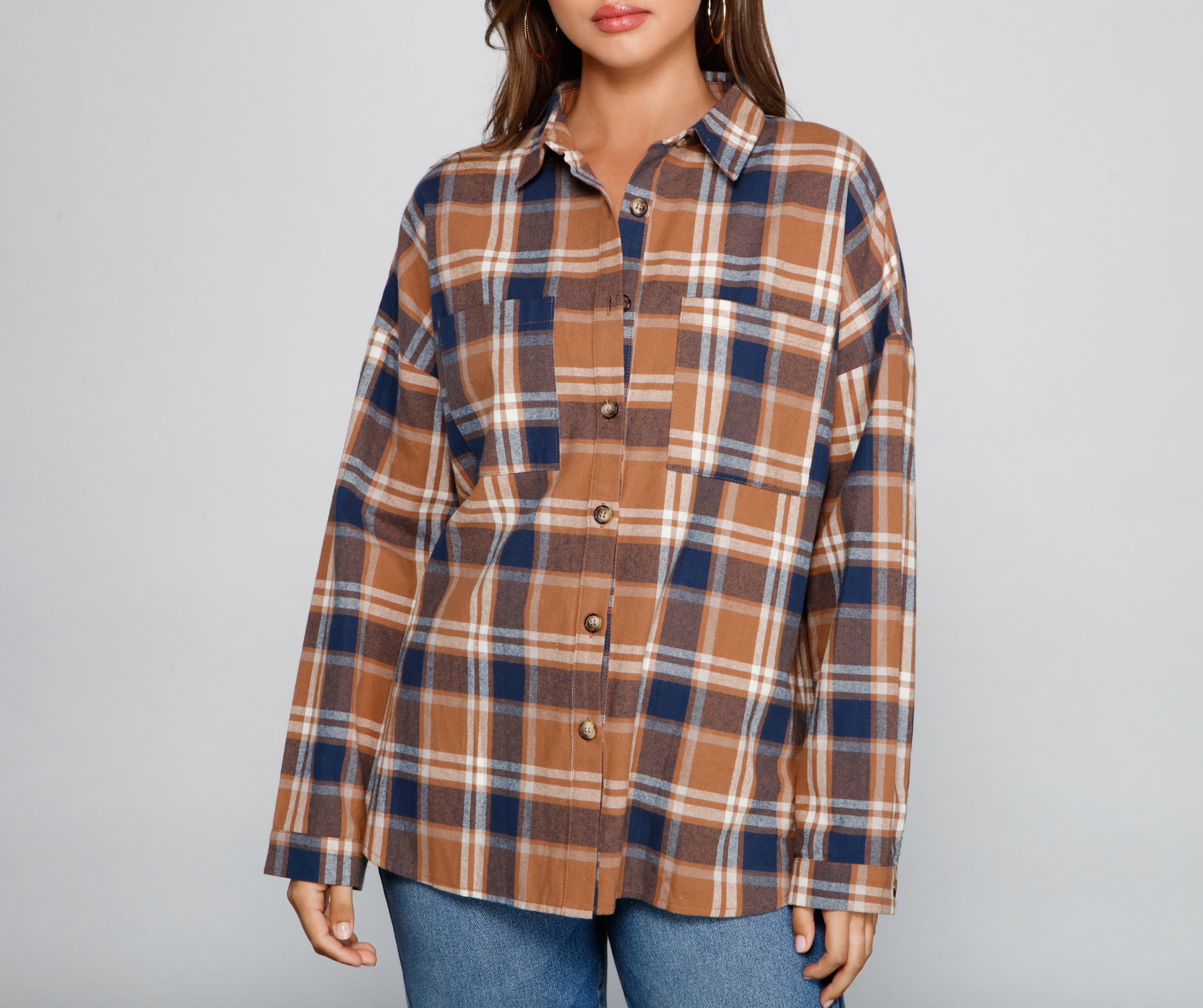 Button Up In Fab Flannel Top