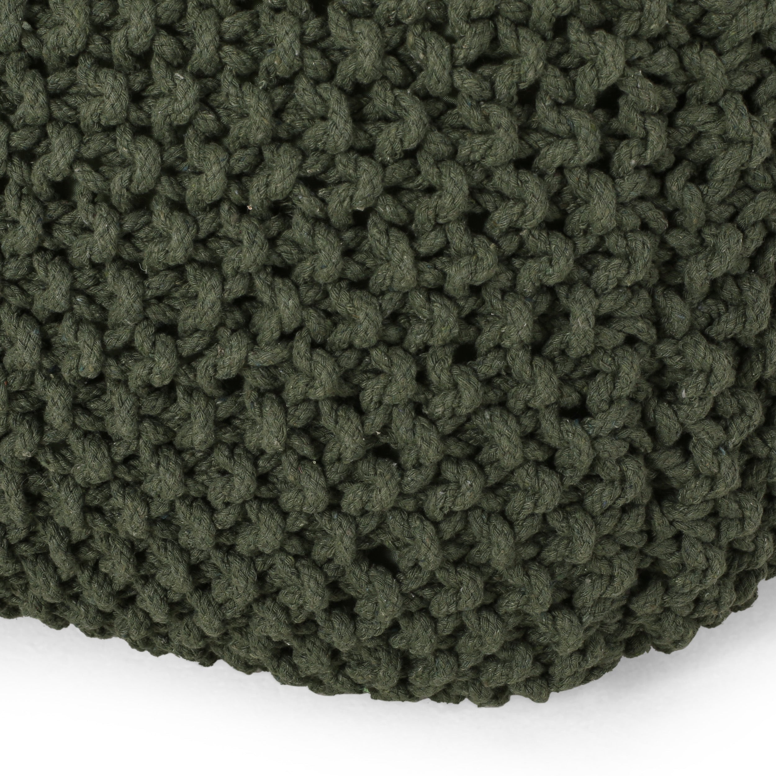 Teresa Modern Knitted Cotton Cube Pouf