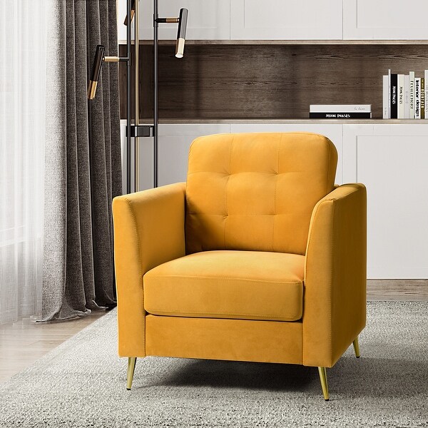 Clara Modern Upholstered Club Chair with Tufted Back by HULALA HOME