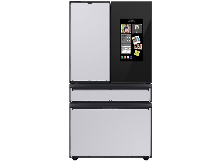  23 Cu. Ft. BESPOKE Counter Depth 4-Door French Door Refrigerator - Custom Panel-Ready With Charcoal Glass Family Hub Panel