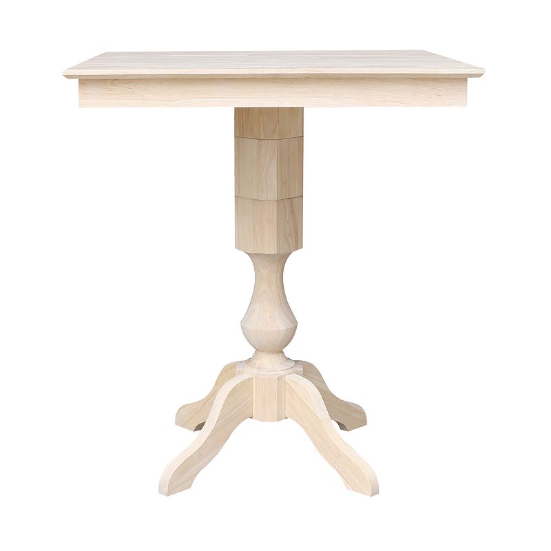 International Concepts Square Pedestal Bar Height Dining Table