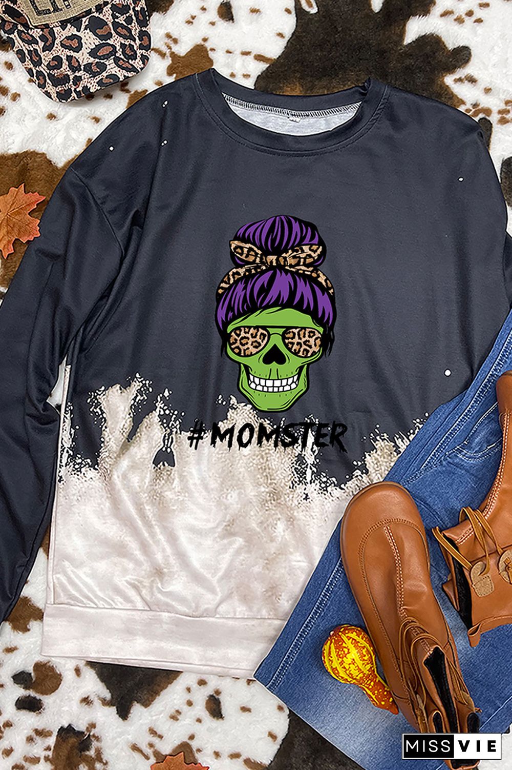 Halloween Momster skull Sweatshirt Women Wholesale