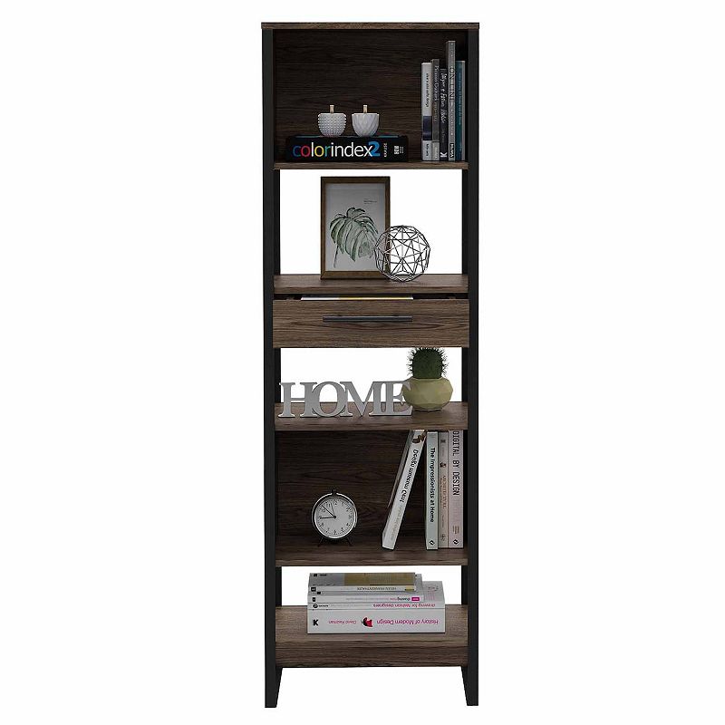 Manhattan Bookcase， Four Shelves， One Drawer